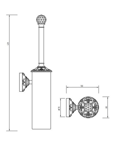 Ершик для унитаза Migliore Cristalia 16835 Золото с кристаллом Swarovski