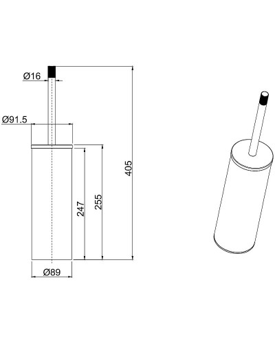 Ершик для унитаза Allen Brau Priority 6.31009-31 Черный матовый