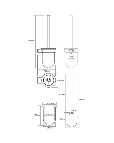 Ершик для унитаза Bemeta Organic 157113141 Хром
