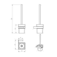 Ершик для унитаза Boheme Q 10954-SGM Оружейная сталь глянцевая