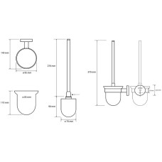 Ершик для унитаза Bemeta Sablo 160113017 Золото матовое