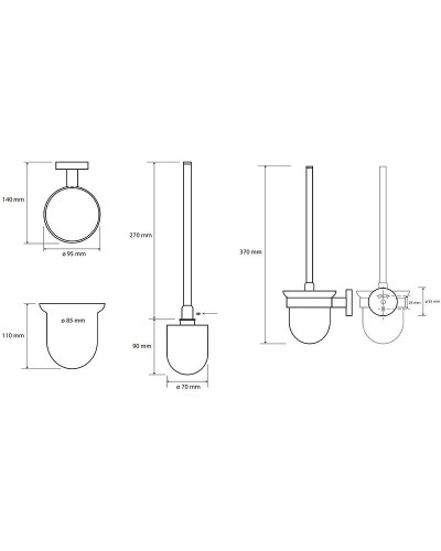 Ершик для унитаза Bemeta Sablo 160113017 Золото матовое