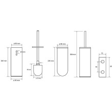 Ершик для унитаза Bemeta Sablo 160313060 Золото матовое