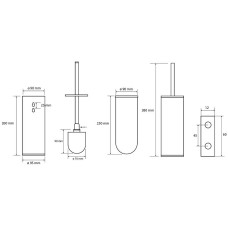 Ершик для унитаза Bemeta Sablo 160313060 Золото матовое