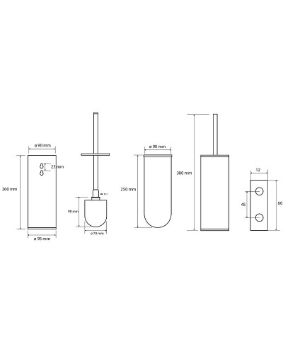 Ершик для унитаза Bemeta Sablo 160313060 Золото матовое