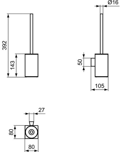 Ершик для унитаза Ideal Standard IOM Square E2195AA Хром