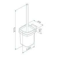 Ершик для унитаза AM.PM Gem A9033422 Черный Белый