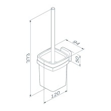 Ершик для унитаза AM.PM Gem A9033422 Черный Белый