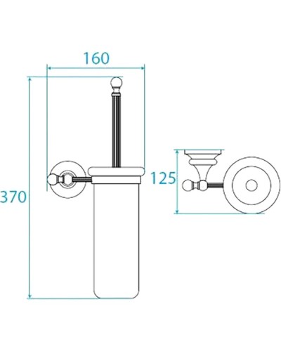 Ершик для унитаза Cezares Olimp-TB-02-M Бронза