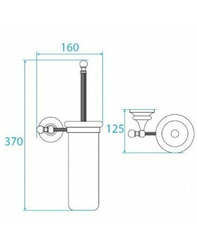 Ершик для унитаза Cezares Olimp OLIMP-TB-03/24-M Золото 24 карат