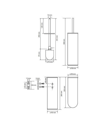 Ершик для унитаза Bemeta Dark 102313060 Черный