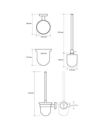 Ершик для унитаза Bemeta Dark 104113010 Черный