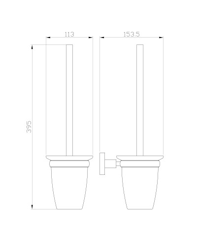 Туалетный ершик в комплекте WONZON & WOGHAND, Хром (WW-8129)