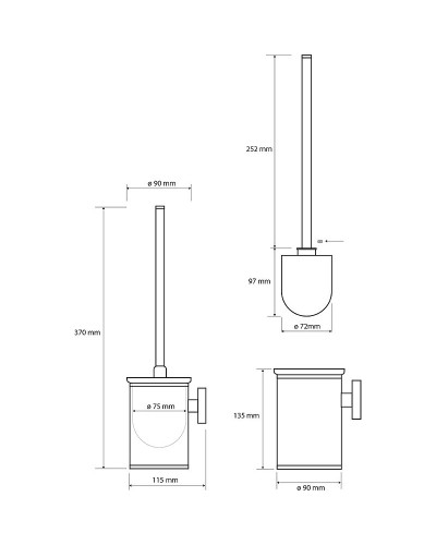 Ершик для унитаза Bemeta Neo 102313079 Нержавеющая сталь