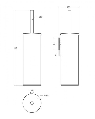 Ёршик для унитаза, подвесной CEZARES RELAX-TBS-M-NOP