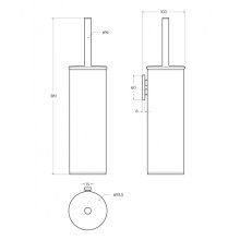 Ёршик для унитаза, подвесной CEZARES RELAX-TBS-M-GM