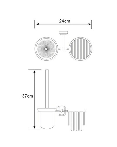 Ершик для унитаза с держателем освежителя воздуха WasserKRAFT Oder K-3035 Хром
