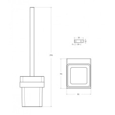 Ёршик для унитаза, подвесной, стекло CEZARES SLIDER-TBS-V-GM