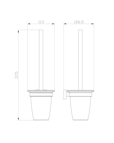 Туалетный ершик в комплекте WONZON & WOGHAND, Темный графит (WW-9329)