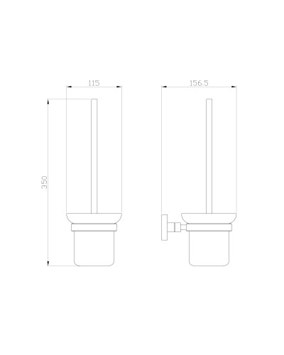 Туалетный ершик в комплекте WONZON & WOGHAND, Хром (WW-8919)