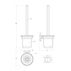 Ёршик для унитаза, подвесной, стекло CEZARES RELAX-TBS-V-IN