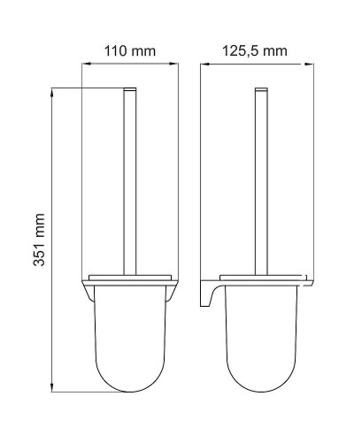 Ершик для унитаза WasserKRAFT Elbе K-7227 Черный матовый