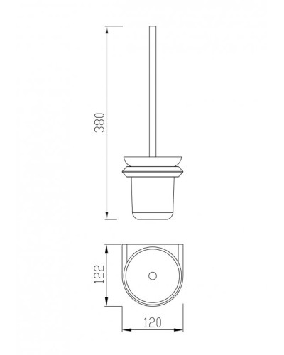 Ёршик для унитаза подвесной, стекло CEZARES LINER-TBS-V-01