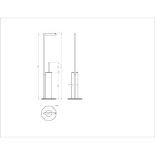 Туалетный ершик в комплекте с держателем туалетной бумаги WONZON & WOGHAND, Брашированный никель (WW-V4602-BR)