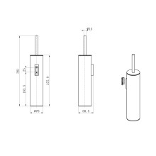Туалетный ершик в комплекте WONZON & WOGHAND, Брашированный никель (WW-V4601-BR)