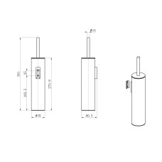 Туалетный ершик в комплекте WONZON & WOGHAND, Черный матовый (WW-V4601-MB)
