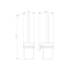 Туалетный ершик в комплекте WONZON & WOGHAND, Бронза (WW-7229)