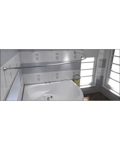 Карниз для ванны Bas Лагуна 170x110 КЗ00007 Хром