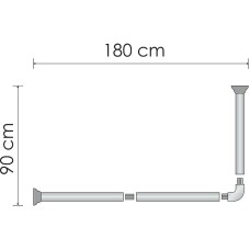Карниз для ванны WasserKRAFT Dinkel180x90 SC-469018 Хром