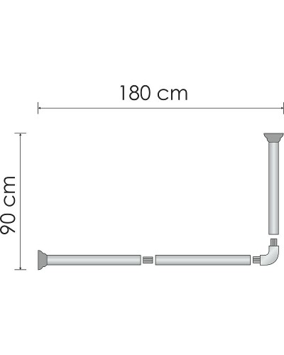 Карниз для ванны WasserKRAFT Elbe 180x90 SC-729018 Черный