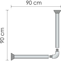 Карниз для ванны WasserKRAFT Elbe 90x90 SC-729090 Черный