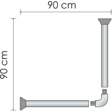 Карниз для ванны WasserKRAFT Elbe 90x90 SC-729090 Черный