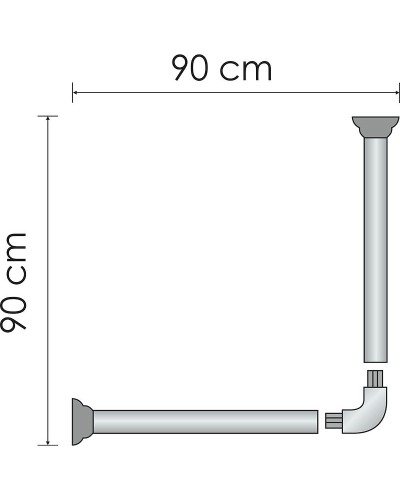 Карниз для ванны WasserKRAFT Elbe 90x90 SC-729090 Черный