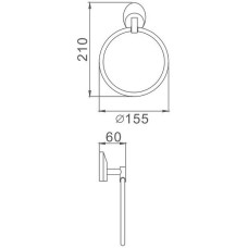 Кольцо для полотенец Haiba HB1604 Хром