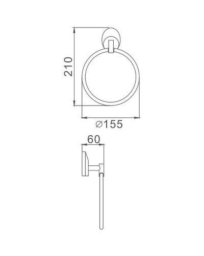 Кольцо для полотенец Haiba HB1604 Хром