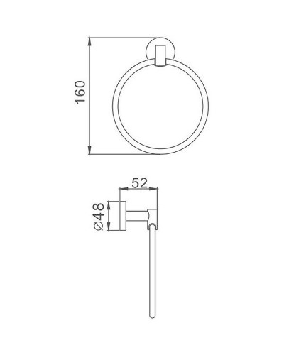 Кольцо для полотенец Haiba HB1704 Хром