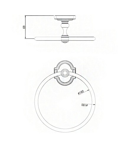Кольцо для полотенца Bronze de Luxe Royal R25004 Бронза