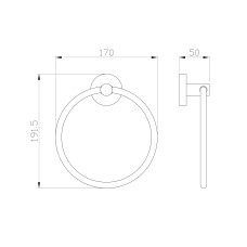 Кольцо для полотенец WONZON & WOGHAND, Хром (WW-8113)