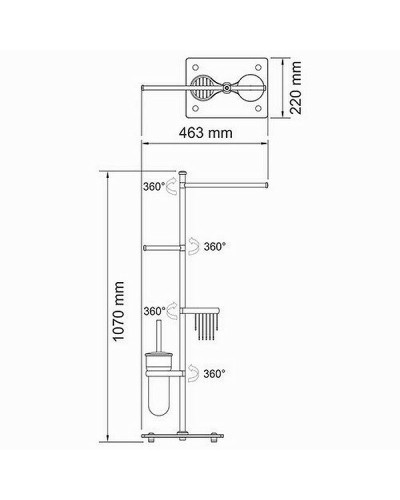 Напольная стойка WasserKRAFT K-1248 Хром