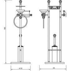 Напольная стойка Migliore Cristalia 16848 Золото с кристаллами Swarovski