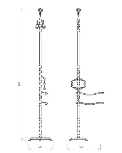 Напольная стойка Migliore Elisabetta 17013 Бронза