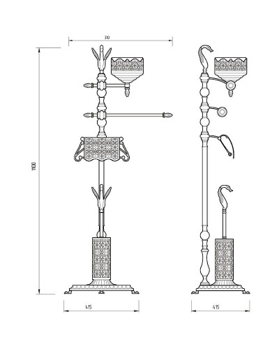 Напольная стойка Migliore Luxor 26147 Золото