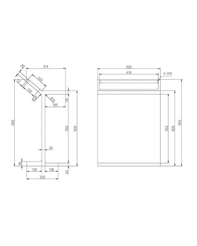 Столик Abber Stein AS1637 с полотенцедержателем Белый
