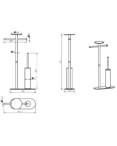 Комплект для туалета Boheme 10953-W-CR