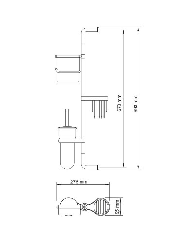 Подвесная стойка WasserKRAFT Exter K-1458 Светлая бронза
