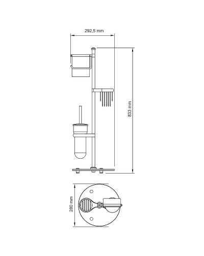 Напольная стойка WasserKRAFT Ammer K-1236 Хром матовый